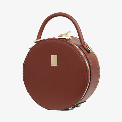 Fashionable Round Leather Cross Body Bag