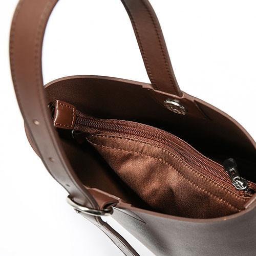Small Classic Leather Bucket Bag for Women