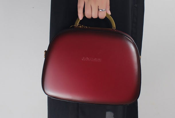Genuine Leather Round Bag Handbag Purse Shoulder Bag for Women Leather Crossbody Bag