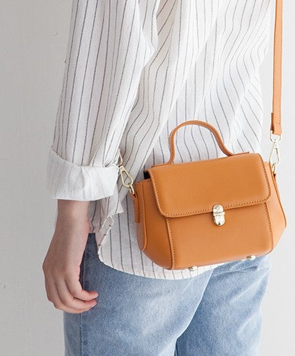 Small Leather Stylish Womens Mini Handbag Doctor Shoulder Bag for Women