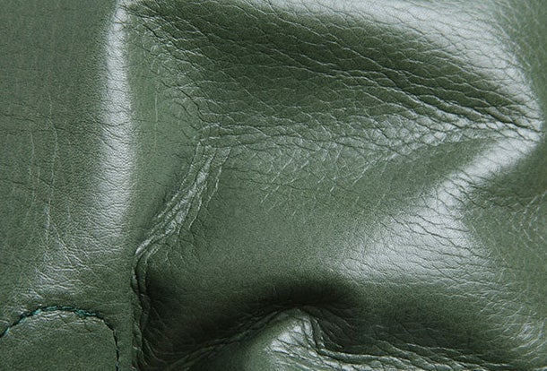 Green Handmade Leather Shopping Bag Shoulder Bag Girl
