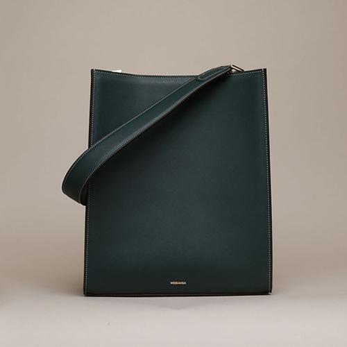Minimal Leather Bucket Vertical Tote Bag