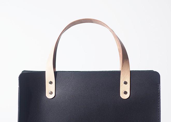 Handmade Leather Black Womens Tote Purse Handbag Tote Shopper Bag for Women