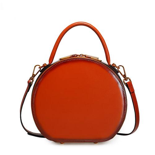 Red Leather Circle Handbags For Women2 021
