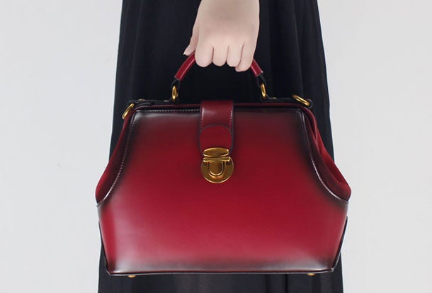 Genuine Leather handbag purse shoulder bag red for women leather crossbody bag
