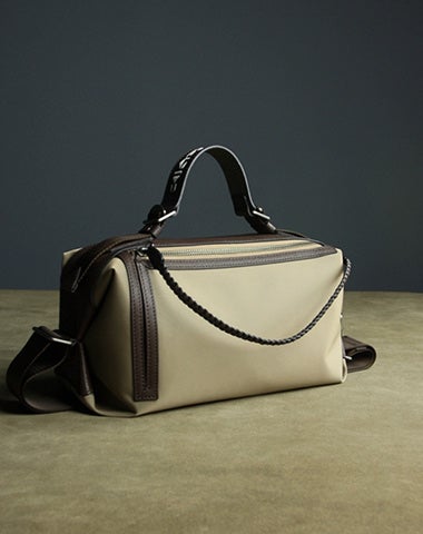 Minimalist Coffee Nylon Handbag for Ladies