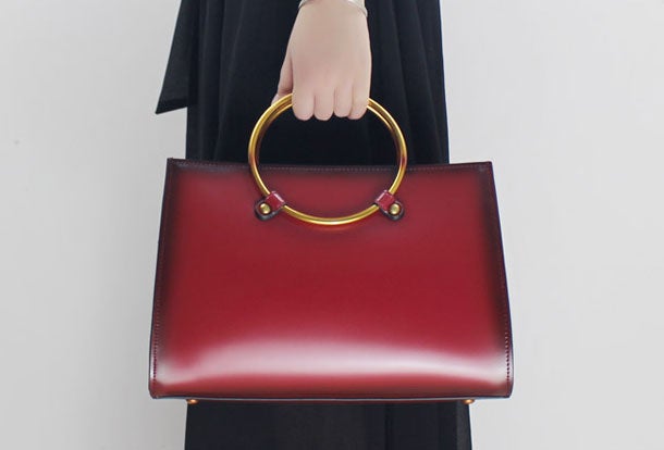 Genuine Leather handbag  purse shoulder bag red for women leather crossbody bag