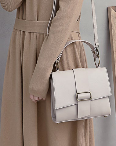 Fashion White Leather Shoulder Bag Ladies Work