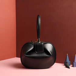 Brown Dome Satchel Handbags Small Round Purse