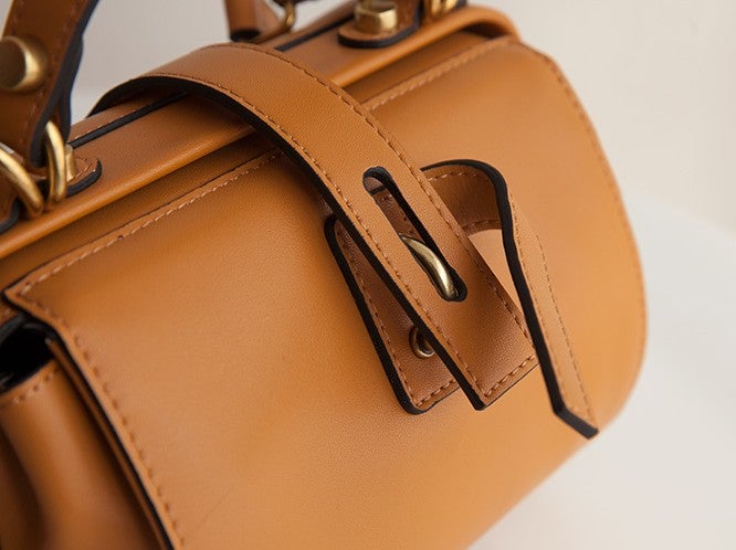 Small Leather Stylish Womens Boston Handbag Doctor Shoulder Bag for Women