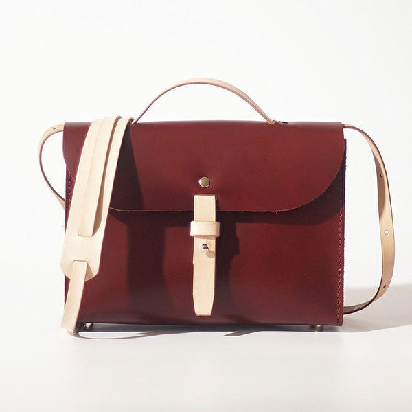 Handmade Leather Red Womens Handbag Fashion Shoulder Bag for Women