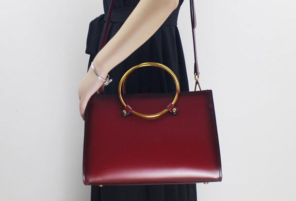 Genuine Leather handbag  purse shoulder bag red for women leather crossbody bag