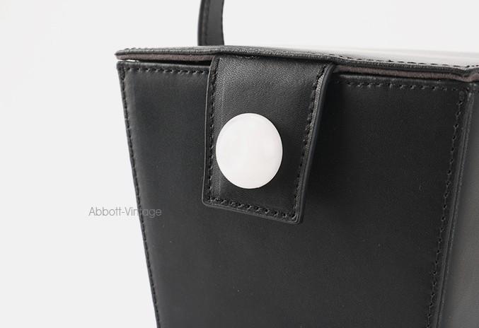Black Box Purse Leather Circle Handle Bag