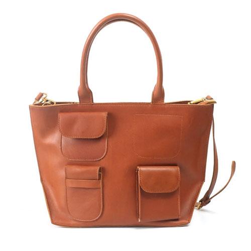Trendy Brown Women's Tote Bag with Zip Closure