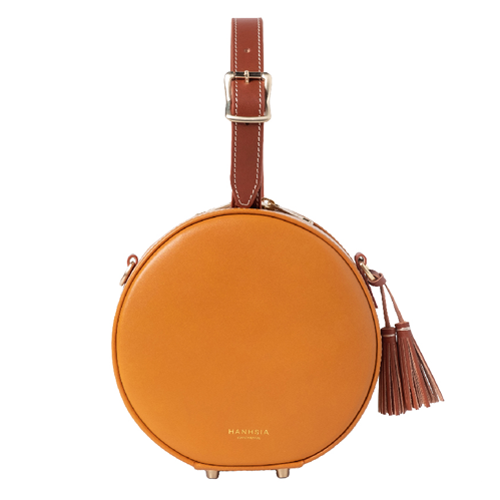 Minimalist Leather Circle Clutch Bag