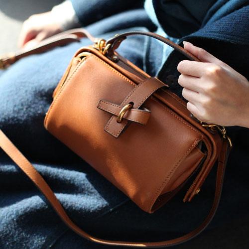 Fashion Black Womens Mini Leather Handbag Shoulder Bag Brown Cute Crossbody Bag Purse