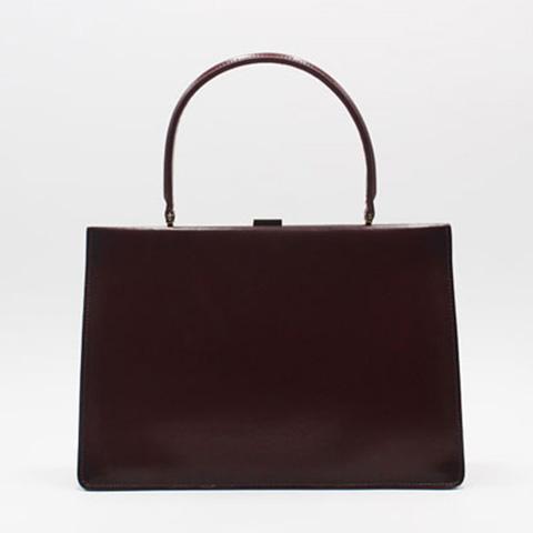 Top Handle Leather Tote Bag Black Frame