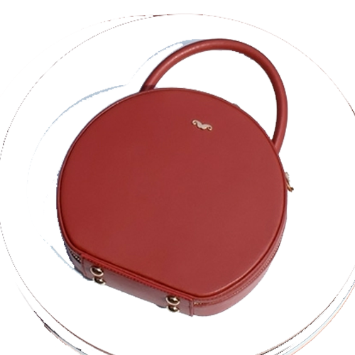 Leather Circular Round Handbags Purse