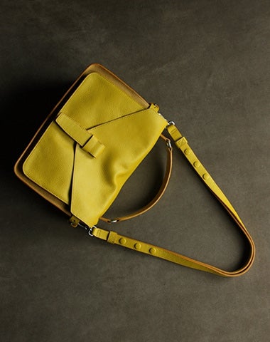 Cute Yellow Leather Womens Mini Handbag