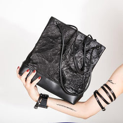 Genuine Leather Handbag Vertical Tote Bag