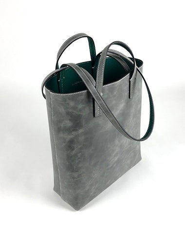 french tote bags large leather shopper green