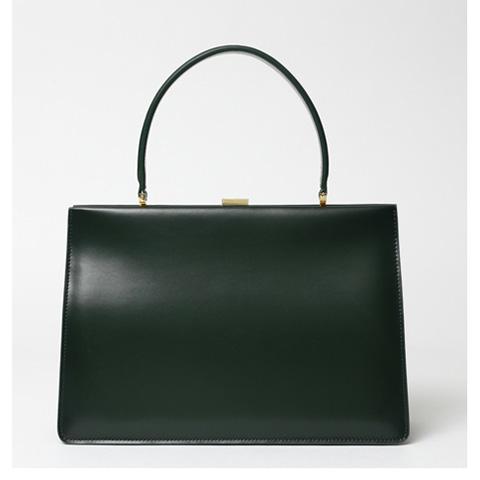 Minimalist Top Handle Black Frame Leather Tote Bag