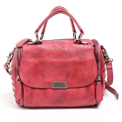Vintage Women Red Leather Botston Handbags Shoulder Bag Crossbody Bags Purse for Ladies