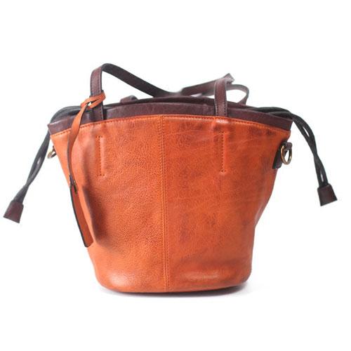 Designer Leather Bucket Bag Vintage Style