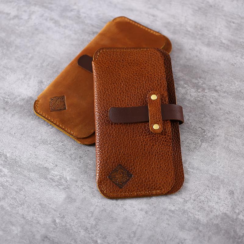 Genuine Leather Wallet Handmade Womens Long Folded Wallet Clutch Phone Purse Wallet Clutch