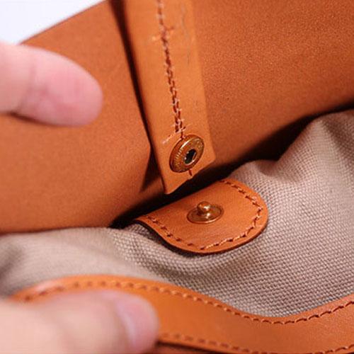 Genuine Leather Vertical Tote Handbag Shopper Bag Purse