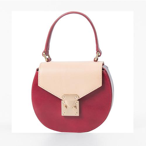 Elegant Red Circle Leather Handbags Womens