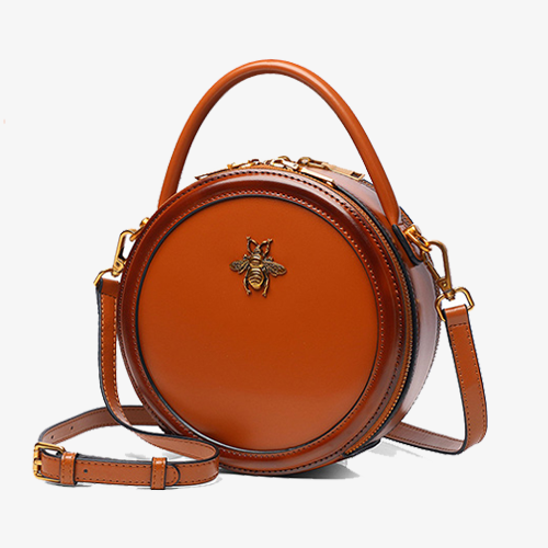 Unique Bumble Bee Leather Round Bags Womens