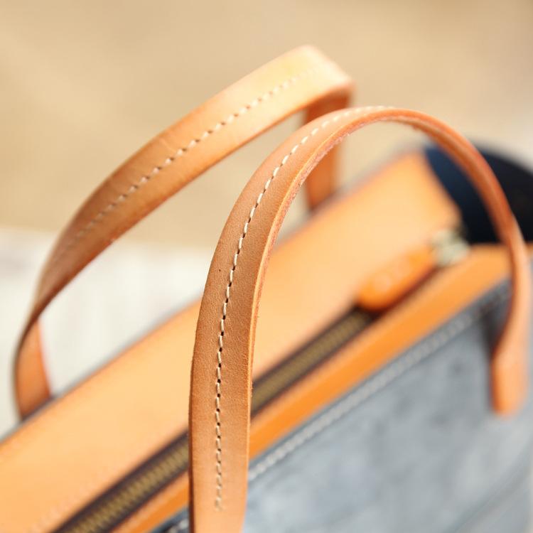 Vintage Womens Leather Handbag Tote Purse Tote Handmade Shopper Side Tote Bag for Men