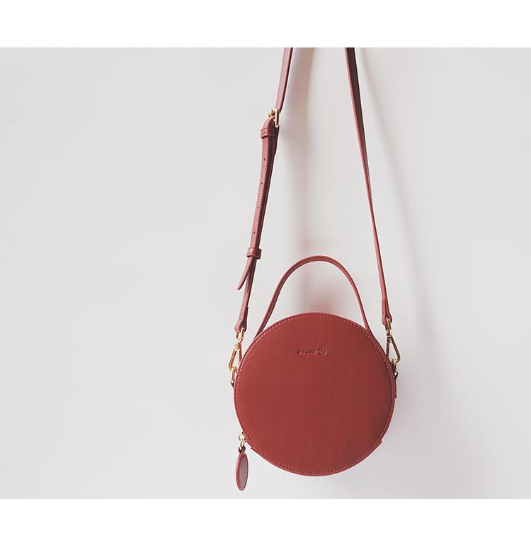 Leather Round Shoulder Bags Purses