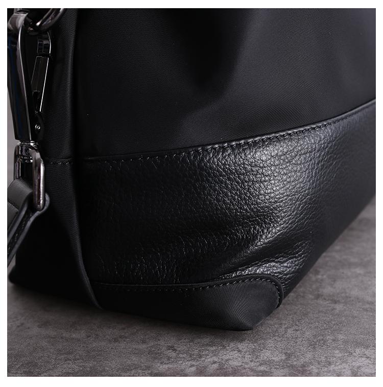 Classic Womens Nylon Leather Handbags Womens Black Nylon Boston Shoulder Purse for Ladies