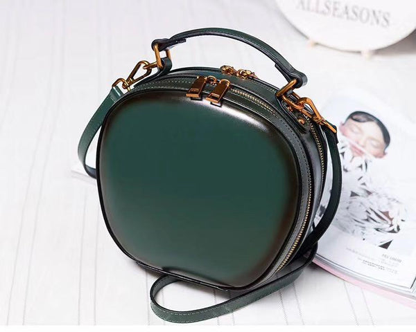 Cute Circle Round Leather Crossbody Bags