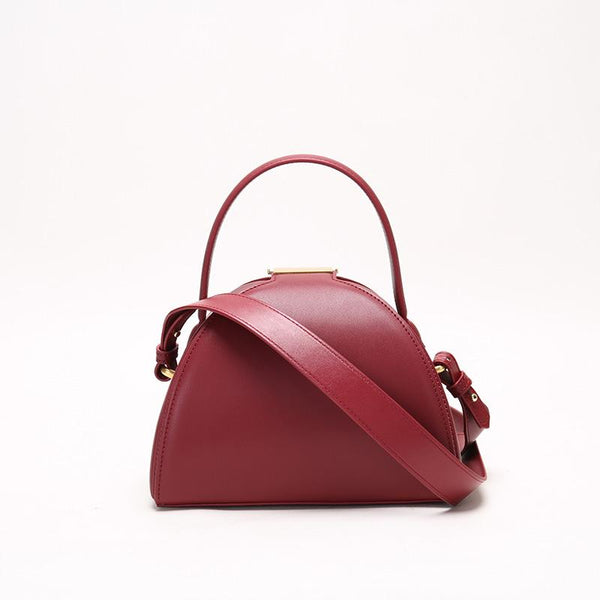 Cute Red Dome Leather Crossbody Bags For Women