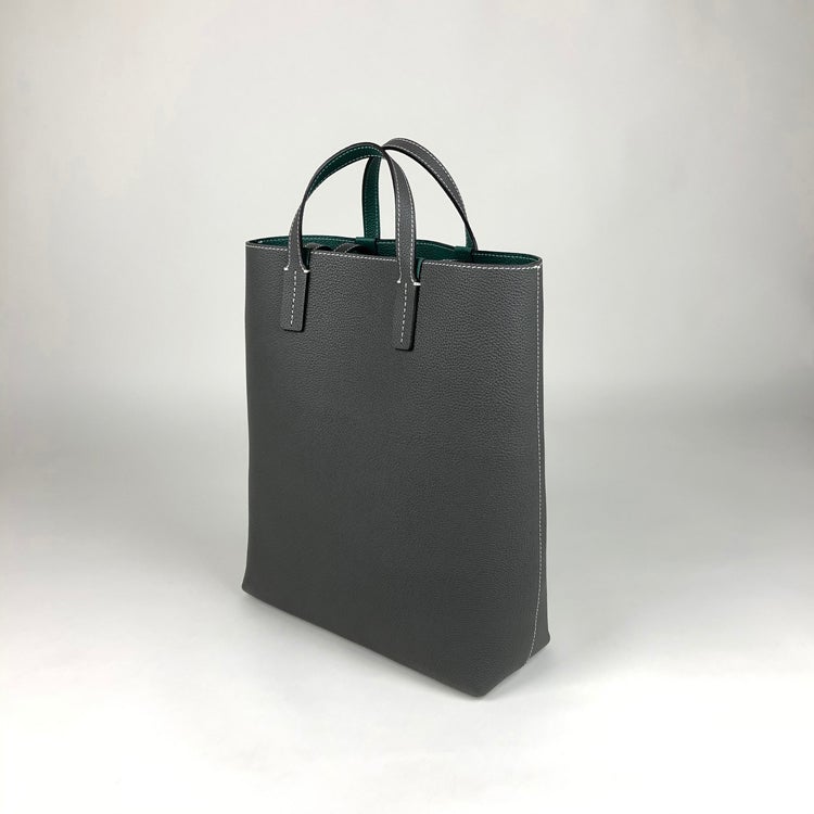 french tote bags large leather shopper green