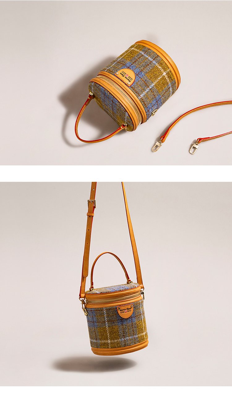 Classic Leather Bucket Bag Minimalist Style