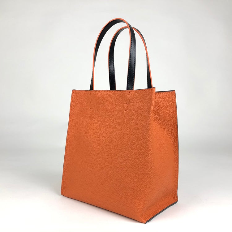 Orange Lychee Grain Shopping Bag Vegan Leather Ladies