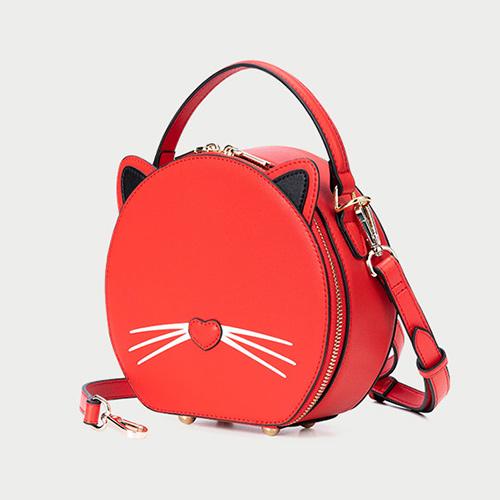 Cute Red Small Circular Handbags For Women