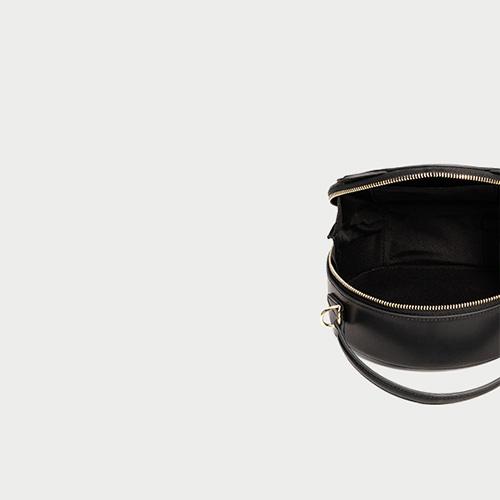 Cute Black Round Leather Crossbody Bags