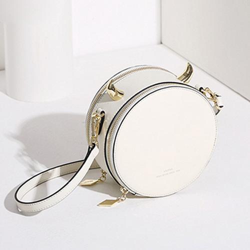White Small Round Shoulder Bags