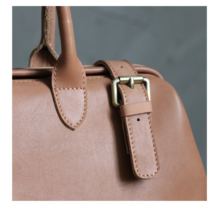 Fashion Womens Brown Leather doctor handbag shoulder doctor bag Purse for women