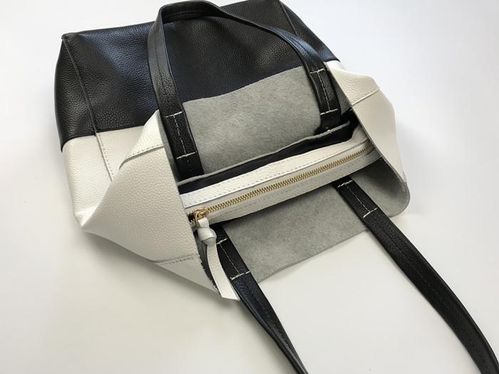 Fashion Womens White Black Leather Vertical Tote Bags White Black Shoulder Tote Bag Handbag Tote For Women