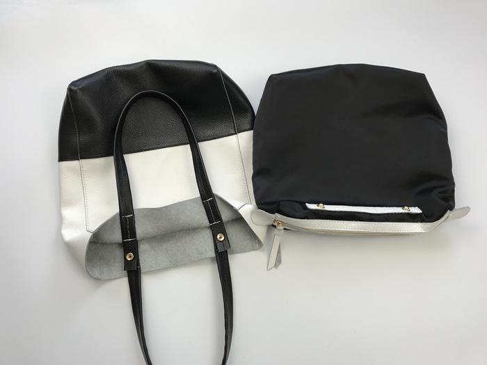 Fashion Womens White Black Leather Vertical Tote Bags White Black Shoulder Tote Bag Handbag Tote For Women