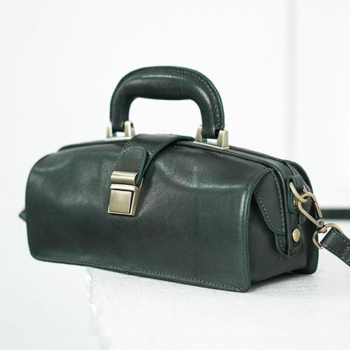 Vintage Leather Small Doctor Style Handbags Female