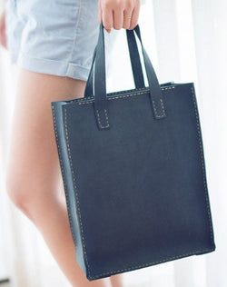 Handmade Leather tote handbag bag vintage purse women leather zip