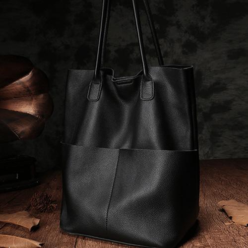 Best Soft Leather Vertical Shopper Totes