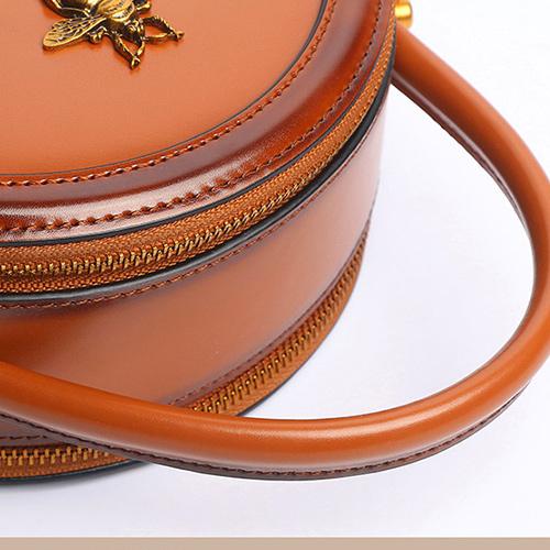 Bumble Bee Leather Circle Round Bags